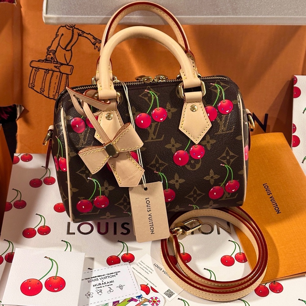 🆕💖 Louis Vuitton LV X TM Murakami Cherry Cerises Speedy 20 - Picture 16 of 17